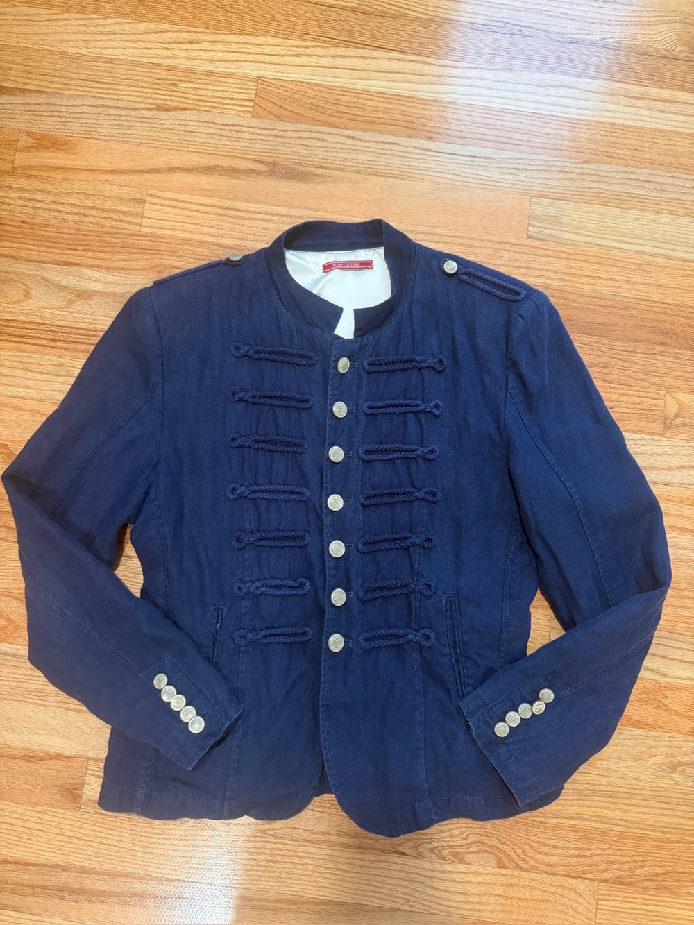 Zara Linen Military Jacket Navy XL